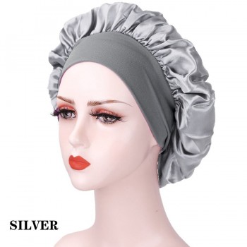 Satin Night Sleeping Cap Large Silk Bonnet with Head Tie Band for Women's Curly and Braided Hair Care